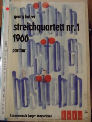 Streichquartett Nr. 1 1966 Partitur