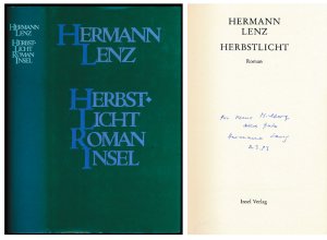 Herbstlicht. Roman. [Signiertes Widmungsexemplar, Erstausgabe].