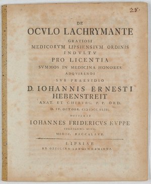 De oculo lachrymante. & Walther, Fridrich August: De sulphure et marte.