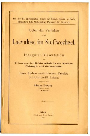 Ueber das Verhalten der Laevulose im Stoffwechsel. Diss.