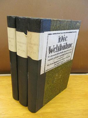 Die Weltbühne. Wochenschrift für Politik - Kunst - Wirtschaft. XXI. Jahrgang 1925. Heft 14 - 51 ( von 52 Heften ? ) in 3 Bänden. ( Originalausgabe - kein […]