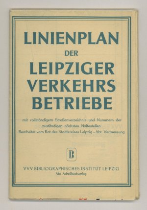 antiquarisches Buch – Linienplan der Leipziger Verkehrs-Betriebe