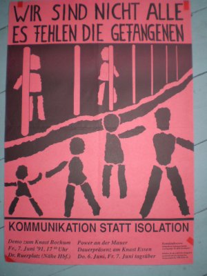 Wir sind nicht alle. Es fehlen die Gefangenen. Demo zum Knast Bochum, 1981 (Plakat, Poster)(RAF, Autonome)