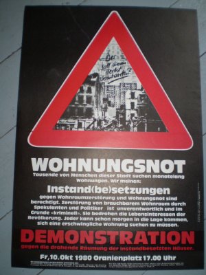 Wohnungsnot. Tausende von Menschen dieser Stadt suchen monatelang Wohnungen. wir meinen: Instand(be)setzungen. Demonstration gegen die drohende Räumung […]