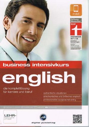 business intensivkurs english. 2 Hefte mit DVD und CDs. Multimedia. die komplettlösung für karriere und beruf.  authentische situationen, amerikanisches und britisches englisch,   professionelles aussprachetraining.