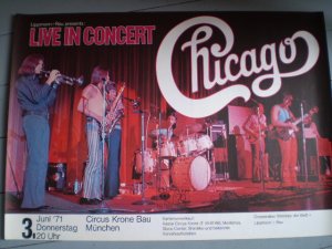 Chicago, Poster, Plakat, Konzert, Tour, Concert, 1971, Günther Kieser, Lippmann + Rau, Chicago III, keine LP/CD/Vinyl