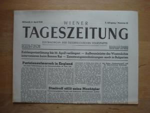 antiquarisches Buch – Wiener Tageszeitung - Zentralorgan der österreichischen Volkspartei - Wien, Dienstag den 6. April 1949