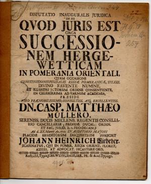antiquarisches Buch – Liebeher, Johann Heinrich – Juristische Inaugural-Disputation. De eo quod iuris est circa successionem hergewetticam in Pomerania orientali. antiquarisches Buch – Liebeher, Johann Heinrich – Juristische Inaugural-Disputation. De eo quod iuris est circa successionem hergewetticam in Pomerania orientali.