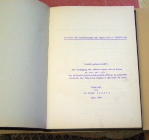 Beiträge zur Quantenchemie der Adsorption an Festkörpern. Habilitationsschrift. Beiliegend: Ein einfaches MO-Modell für die Chemiesorption von Atomen […]