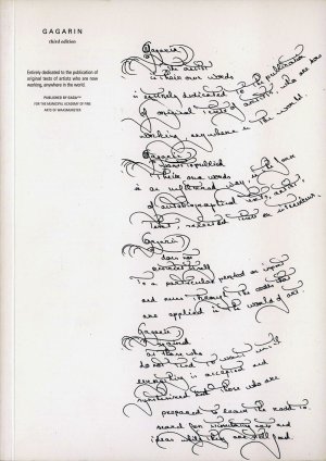 Bildtext: GAGARIN third edition - Volume 2 #1 - the artists in their own words von GIUSEPPE PENONE, BHUPEN KHAKHAR, STAN DOUGLAS, TSUYOSHI OZAWA, ANRI SALA, MICHEL FRANCOIS, WILLEM OOREBEEK, SIMON PATTERSON