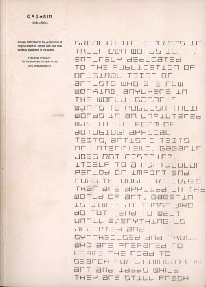 Bildtext: GAGARIN sixth edition - Volume 3 #2 - the artists in their own words von SURASI KUSOLWONG, PATRICK CORILLON, CHRISTOPH FINK, MARK MANDERS, KEN LUM, NEDKO SOLAKOV, AYSE ERKMEN, OLAF PROBST