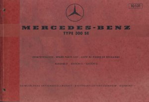 Mercedes-Benz Typ 300 SE (Heckflosse) - Ersatzteilliste - Ausgabe D