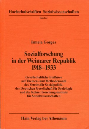 Sozialforschung in der Weimarer Republik 1918-1933