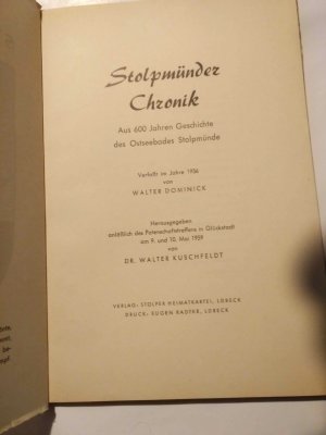 Stolpmünde. /. Stolpmünder Chronik Aus 600 Jahren des Ostseebades Stolpmünde