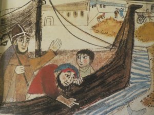gebrauchtes Buch – Fährmann, Willi/Schmitt-Menzel, Isolde  – Nikolaus und Jonas mit der Taube. Eine Legende