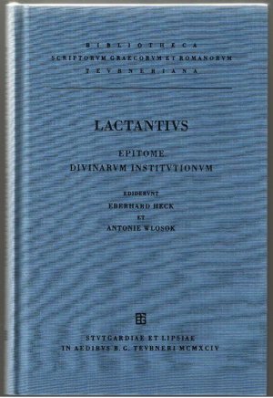 Lactanti, L. Caeli Firmiani, epitome divinarum institutionum - (Gebundene Ausgabe)