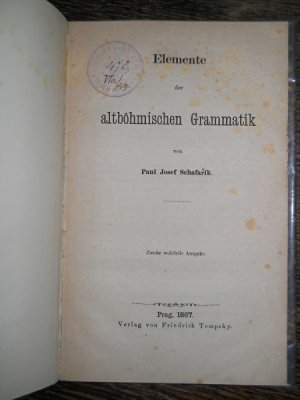 Elemente der altböhmischen Grammatik