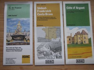 gebrauchtes Buch – ADAC  – Konvolut Landkarten von Frankreich: 1. Ile de France - Regionalführer - 2. Südost-Frankreich Costa Brava - 3. Cote d`Argent - 4. Frankreich Nord - 5./6. Frankreich - 7. Paris