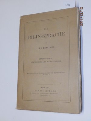 Die Bilin-Sprache Zweiter Band Wörterbuch