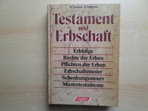 gebrauchtes Buch – Drewes, Theo; Hollender – Testament und Erbschaft