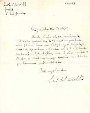 Komponist, Dirigent und Orchesterleiter (1880-1967). Eigenh. Brief mit. U.