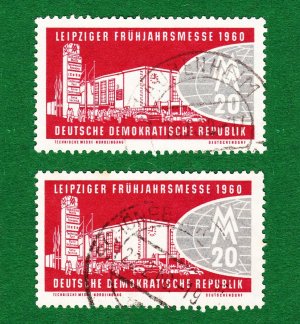 antiquarisches Buch – 2 Briefmarken DDR Leipziger Frühjahrsmesse Mi. 750, 20 Pf, 1960