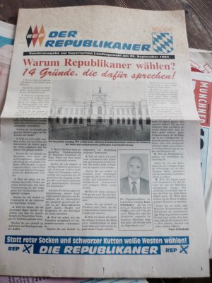 Die Republikaner Sonderausgabe zu bayerischen Landtagswahl am 25.September 1994