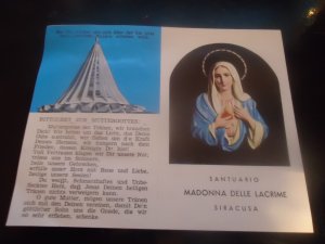 Reliquie (Watte) Santuario Madonna Delle Lacrime Siracusa - absolut rar!!!