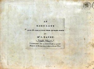 Hob I: 63] La Roxolane avec 5 variations pour le piano forte. Nouvelle edition.