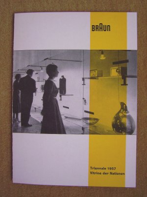 Werbeblatt – Triennale 1957 / Vitrine der Nationen (Max Braun, Elektrogeräte)