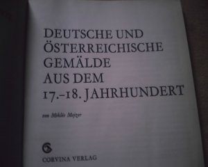 Deutsche und österreichische Gemälde aus dem 17. und 18. Jahrhundert