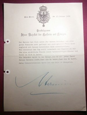 gebrauchtes Buch – Kaiser Wilhelm II – Konvolut Original-Autographen und Dokumente des Kaiserlichen Hauses //  convolut original autographs by the german emperor Wilhelm II and his wife Hermine