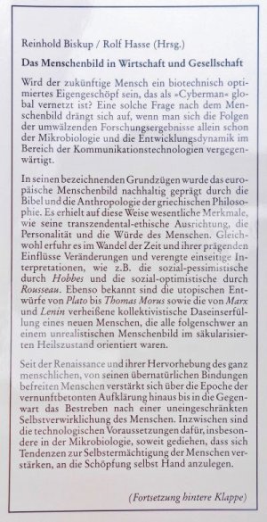 gebrauchtes Buch – Biskup, Reinhold und Rolf Hasse – Das Menschenbild in Wirtschaft und Gesellschaft - Beiträge zur Wirtschaftspolitik ; Band 75 -