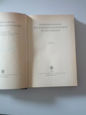 antiquarisches Buch – Entscheidungen des Bundesgerichtshofes in Zivilsachen 43. Band (BGHZ 1965)