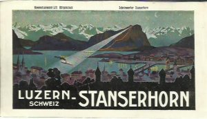 gebrauchtes Buch – R047 Luzern-Stanserhorn Schweiz. 1916. Mit Süd-Panorama vom Stamsenhorn. Reiseprospekt. 77 x 11 cm. Gefaltet