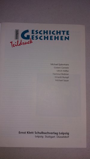 gebrauchtes Buch – Geschichte Geschehen Exempla Teildruck Kursthemen für die Sekundarstufe II