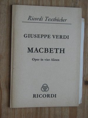 gebrauchtes Buch – Giuseppe Verdi – Macbeth - Oper in vier Akten