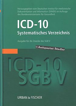 ICD-10-SGB V. Systematisches Verzeichnis. Ausg. für die Zwecke des SGB V. Internationale statistische Klassifikation der Krankheiten und verwandter Gesundheitsprobleme, 10. Revision. Hrsg. vom Deutschen Institut für Medizinische Dokumentation und Information (DIMDI). Im Auftr. des Bundesministeriums für Gesundheit. Erarb. von einer Expertenarbeitsgruppe unter Beteiligung der Spitzenverbände der Krankenkassen.