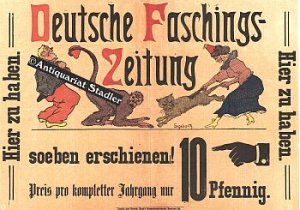 Original-Plakat: "Deutsche Faschingszeitung".