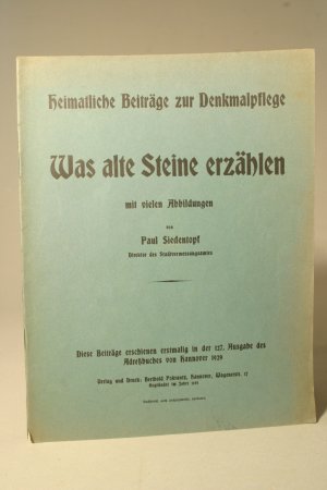 Heimatliche Beiträge zur Denkmalpflege.Was alte Steine erzählen