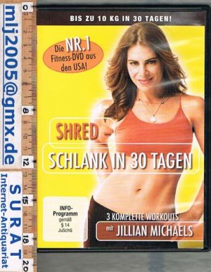 gebrauchter Film – SHRED - Schlank in 30 Tagen. 3 komplette Workouts mit Jillian Michaels. ca. 84 Min. Dt./Engl.