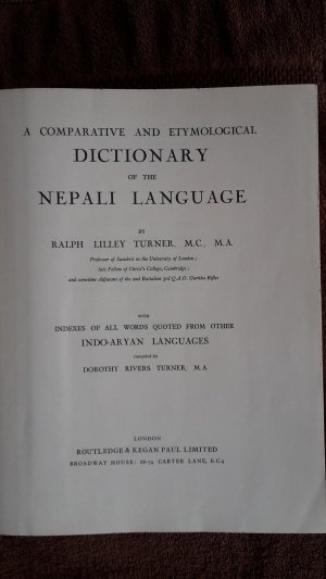 A comparative and Etymological Dictionary of the nepali languarge ; with indexes of all words quoted from other Indo-Aryan languages