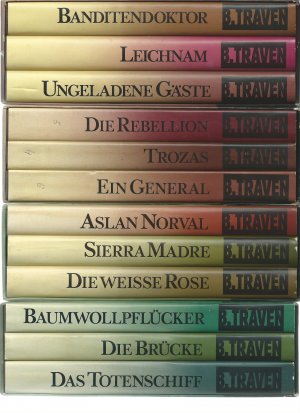 gebrauchtes Buch – B. Traven – Konvolut 12 Bände: Das Totenschiff, Die Brücke, Baumwollpflücker, Aslan Norval, Sierra Madre, Die weisse Rose, Ein General, Trozas, Die Rebellion, Ungeladene Gäste, Leichnam, Banditendoktor.