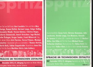 Spritz).Sprache im technischen Zeitalter (zus. 12 Bände) 2 Bände von 2014 /Vier Bände von 2013 2 Bände von 2012/Ein Band 2017/Ein Sonderheft 2017/Ein […]