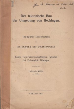 Der tektonische Bau der Umgebung von Hechingen. (Sonderabdruck aus dem Jahrbuch der Königl. Preuß. Geologischen Landesanstalt für 1914, Teil II. Heft […]