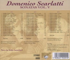 gebrauchter Tonträger – Scarlatti, Domenico  – Scarlatti: Sämtliche Cembalosonaten Vol.5 - K.188-229 / Pieter-Jan Belder [3CD-BOX-SET]
