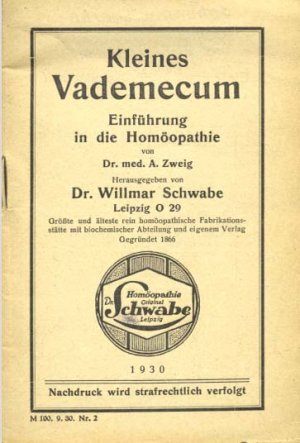 Kleines Vademecum. Einführung in die Homöopathie