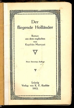 antiquarisches Buch – Kapitän Frederick Marryat – Der fliegende Holländer. Roman.