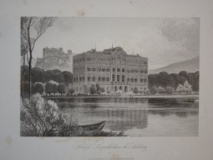 antiquarisches Buch – Schloss Leopoldskron in Salzburg - Original Stahlstich – Schloss Leopoldskron bei Salzburg