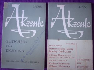 AKZENTE. Zeitschrift für Dichtung 3/1955 UND 4/1955